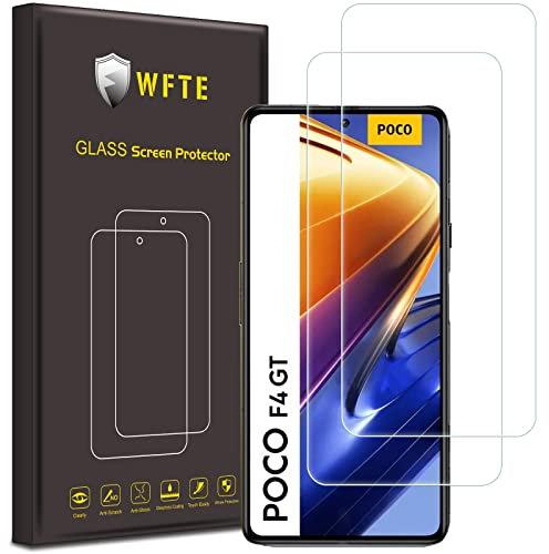 WFTE [2-Pack] Protector de Pantalla para Xiaomi12T/Xiaomi 12T Pro/Xiaomi Poco F4 GT 5G/Poco F3 GT,9H Dureza,Huellas Dactilares Libre,Sin Burbujas,Cristal Templado Protector de Pantalla
