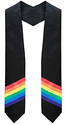Endea Graduation Rainbow LGBTQ+ Gay Pride Stola, schwarz, Einheitsgröße