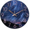 LW Collection Wanduhr Glas Riley marmor Blau Rosa 30cm - Kleine Uhr - Leise Wanduhr - Küchenuhr leises Uhrwerk - Marmoruhr