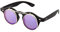 Ultra Schwarz mit Violetten Gläsern Flip Up Ronde Steampunk Sonnenbrille Retro Frau Mann UV400 UVA Vintage Victorian Kreis Retro Sonnenbrille Steampunk Brille Sonnenbrille zum Hochklappen