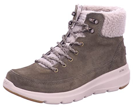 Skechers Damen Glacial Ultra Woodlands Sneaker, Olivgrün, 38.5 EU