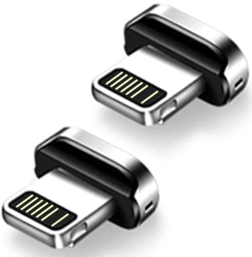 2x Adapter für PLATINUM Nylon Magnet Schnellladekabel kompatibel mit iPhone 13 12 Pro Max mini 11 XS XR X 10 8 7 6S 6 Plus 5 SE - 2x Stecker