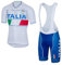 2022 Pro Team ITALIA White Radtrikot Set für Herren, atmungsaktives MTB Radtrikot Trägerhose Kits GEL Paddad (3XL)