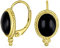 Ohrhänger im westlichen Stil mit schwarzem Onyx, Milgrain-Kabelrand, ovalem Edelstein für Frauen, Scharnierhebelrückseite, 14K gelbvergoldet, .925 Sterlingsilber