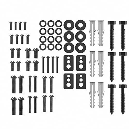 perfetto set di viti VESA - 66 pezzi, ideali per montaggio TV, montaggio a parete TV, montaggio TV, viti di montaggio con tasselli e rondelle, nero