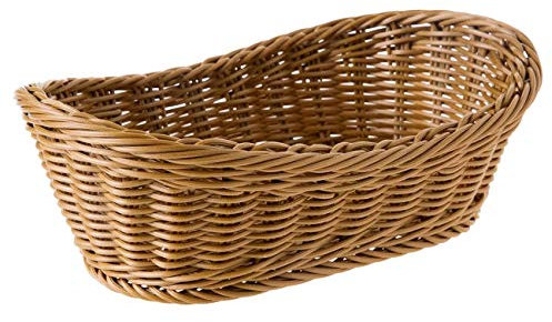 Ferleiss Cesto ovale in vimini intrecciato per pane, cesto da portata da 31 cm, per alimenti e frutta, cosmetici, tavolo e