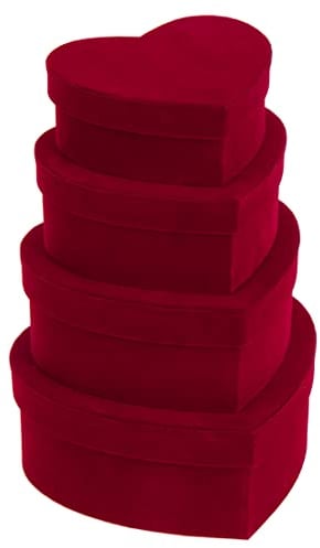 Oairse Geschenkboxen mit Deckel, herzförmige Schachteln, rote Samt-Geschenkboxen, Floristen-Hut, Schachteln, Schmuck-Aufbewahrungsbox für Valentinstag, Muttertag, Geburtstag, Erntedankfest, Blumen