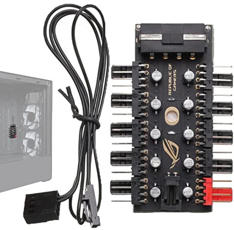 smashing Chassis Fan Hubs CPUs Cooling | Motherboard Sync Fan Light Controller,Internal Motherboard Fan Power Extension Cable Cord for Computer Cooler Case 4-Pin and 3-Pin Fans