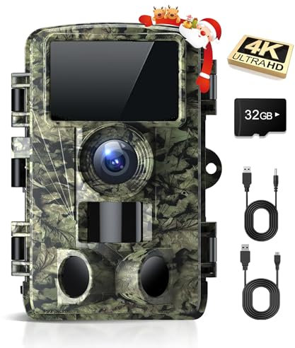 Trail Camera - 4K 48MP WiFi Game Camera with Night Vision, 0.05s Trigger Motion Activated, IP66 Waterproof, Bluetooth Cell Phone 130 Wide-Angle with No Glow Infrared LEDs for Outdoor Wildlife