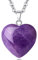 XIANNVXI Kristalle Amethyst Kette Liebe Herz Anhänger Amethyst Heilstein Halskette Damen Silber Heilung Kristall Edelsteine Reiki Schmuck Valentinstag Geschenke