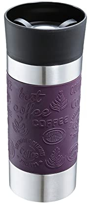 Cilio Isoliertrinkbecher VIAGGIO Thermobecher Trinkbecher Reisebecher Lila 3.6E+2 milliliters BPA-frei Kunststoff Zylinder Isoliert Wiederverwendbar 1 stück Modern Rund Lila 1 Stück