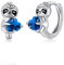 Faultier Creolen 925 Sterling Silber Ohrringe Mit Navy Blau Herz Zirkonia - Tier Schmuck Geschenke für Frauen, Mädchen, Kinder, Tochter, Damen, Mutter