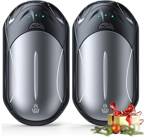 Handwärmer Wiederaufladbar Split 2 Pack, OUTJUT Handwärmer Elektrisch 6000mAh Tragbare Taschenwärmer 3 Heizmodi Schnelles Aufheizen Ideal Warmes Geschenk für Outdoor Sport Golf Camping im Winter