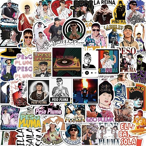 50 Stück Internet Promi Peso Pluma Aufkleber für Koffer, Skateboard, Laptop, Computer, Wasserflaschen, Auto, Teenager, Jungen, Mädchen, Aufkleber, wasserdicht