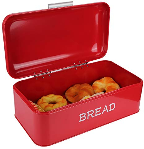 UPQRSG Portapane Rosso per Controsoffitto Cucina, Portapane in Stile Europeo Moderno, Portapane in Metallo, Contenitore per Alimenti Accessorio da Cucina per Panetteria Arredamento Agriturismo