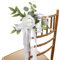 Hochzeits-Stuhl-Rücken-Blumen, Künstliche Rosenblumen, Hochzeit, Hochzeitsstuhl-Dekoration, Stuhllehnen-Blumendekoration, Kirchenbank-Stuhldekoration mit Bändern für Hochzeitsfeier(1 Stück Weiß)