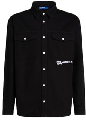 KARL LAGERFELD JEANS, Men's, Overshirt, Relaxed Fit, Black, L