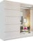 MN Furniture Victoria Modern Sliding Wardrobe One Mirror Door with Hanging Rails, Shelves Storage Bedroom Cabinet (White, 203cm)