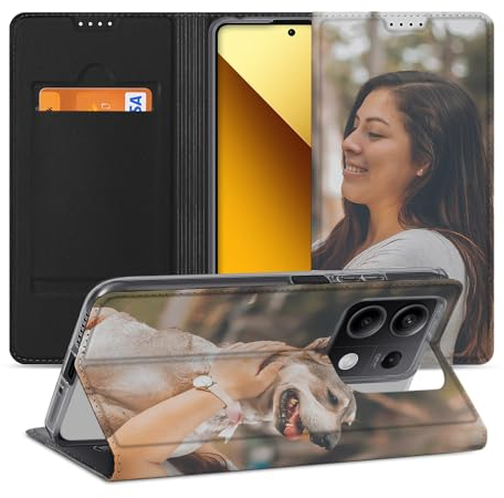 B2Ctelecom Hülle mit Ständer für Xiaomi Redmi Note 13 5G Handyhülle Selbst Gestalten mit Foto oder Tekst
