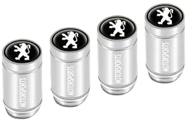 Auto Ventilkappen für Peugeot 107 3-Door 2008-2012, Reifenventilkappen Ventildeckel Metall Ventildeckel Mit Dichtung Auto-Reifen Ventilabdeckung Accessoires,D-4 pcs