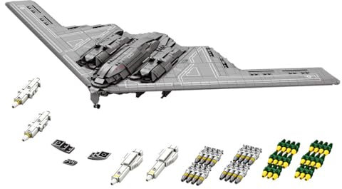 MasterBrickPlay Technik Militär Flugzeug Bausatz, MOC-166363 Maßstab 1/70 Bomber MOC Hubschrauber Bausteine, 2063 Teile Technik Helikopter Klemmbausteine Konstruktionsspielzeug
