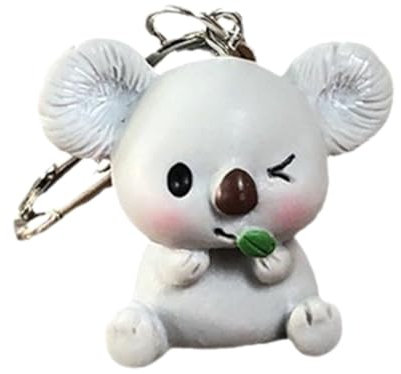 GMBYLBY Porte-clés Animal de Dessin Animé Unique Pendentif et Décoration pour Sac à Dos, Voiture - Koala à Feuilles