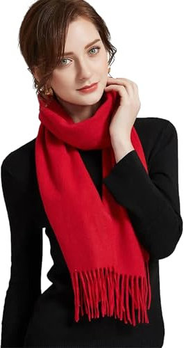 Damenschal Kaschmirschal Damen Schal Wolle Kaschmir Cashmere Schal Winterschal Wollschal - Rot