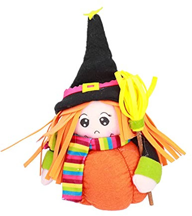 Sahgsa Halloween Witch Cute Witch Pumpkin Plush Toy for Halloween Party Decorations Gifts for Girls (Broom Witch)
