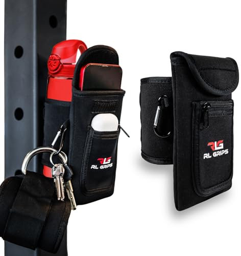 RL Grips - Housse Magnétique pour Bouteille d’Eau – Étui avec Aimants pour Bouteille, Smartphone, Clés et Accessoires – Porte-Téléphone Gym – Pochette Magnétique Salle de Sport – Idéal pour la Salle