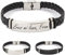 ibera gifts - Pulsera Hombre Personalizada en Acero Inoxidable, Pulseras Personalizadas con Nombre, Ajustable a Cualquier Muñeca, Pulsera Personalizada Mujer (Negro - Plateada)