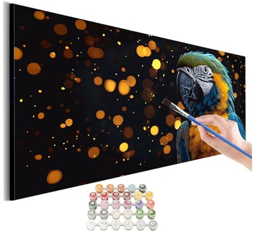 Peinture Numero Adulte Perroquet Peinture par NuméRo Enfant DéButants Peinture Acrylique Oiseau DIY Peinture Numero Activité Manuelle Adulte Kit Pour La DéCoration de la Maison Mur 80x160cm M-266