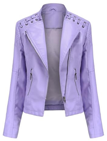 YMING Femmes Holiday Fashion Slim Cuir Coupe - Vent Cardigan Confortable Court Confortable Mince Veste Fleurs De Lilas L