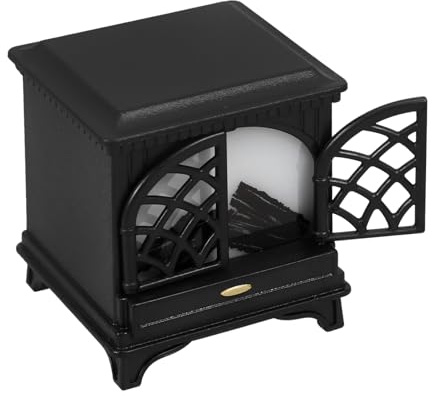 Abaodam Dollhouse Mini Fireplace Led Flame Realistic Miniature Furniture Cozy Ambiance Diy Decor