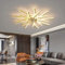 White Ceiling Fans with Lights and Remote Gold Dimmable LED Ceiling Fan Flush Mount Linear Bar Silent Chandelier Ceiling Fan, 6 Gear Wind, DC Reversible, for Bedroom Living Room