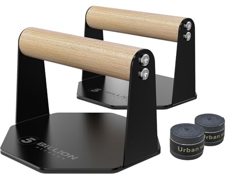5BILLION Liegestützgriffe Push Up Bars Stand - Home Gym Übung Trainieren Ausbildung - Gut für Deine Muskel-Ups & Klimmzüge - Schaumgriff (schwarz) (Eisen + Holz)