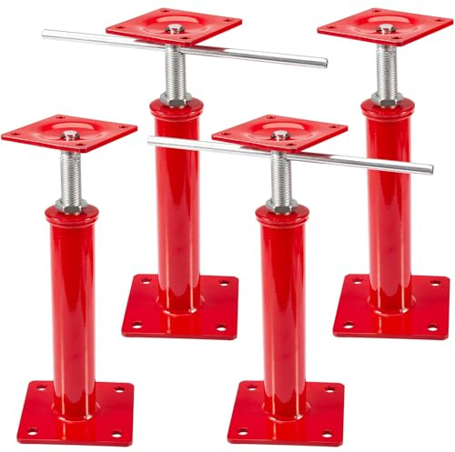 4 Pack House Jacks for Leveling Crawlspace, 11 - 16 Height Range, 11023 lbs Max Load Capacity, House Floor Jacks Post Pole for Leveling