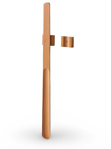 Chausse-pied magnétique en bois avec support mural | Montage mural (hêtre, 55 cm)