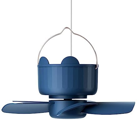 Ventilador USB de 7 pulgadas con gancho, ventilador de techo opcional para colgar tienda de campaña, ventilador de techo de 3 velocidades para dormitorio, mesita de noche