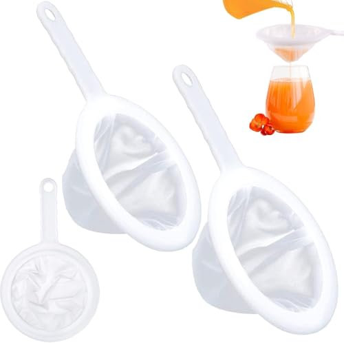 WUBAYI 2 Pcs Fine Mesh Sieve Set - 200 Mesh & 400 Mesh Kitchen Sieves and Strainers for Cooking, Food Filter for Juice, Coffee, Yoghurt