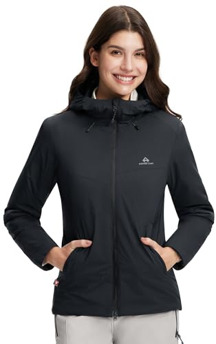 Pioneer Camp Damen Winterjacke – Ultraleichte Primaloft Isolationsjacke mit Kapuze, Wasserabweisend & Atmungsaktiv – Warme Outdoorjacke für Herbst & Winter
