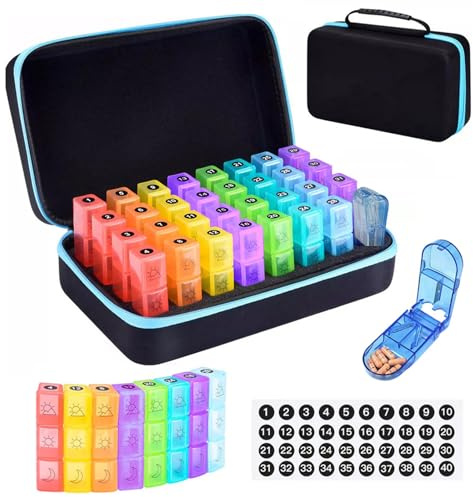Tablettenbox Monat 31 Tage 3 Fächer pro Tag | Monatliche Pillenbox Organizer für Morgens Mittags Abends, Reisepillenbox für Vitamine, Nahrungsergänzung & Medikamente