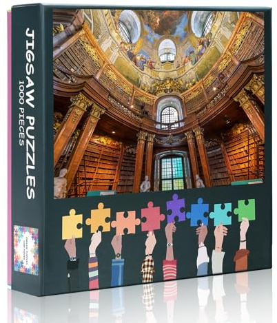 1000 Teile Puzzle: Österreichische Nationalbibliothek Hofburg (50x70cm) - Barocke Prunkbibliothek der Habsburger, Historisches Kulturerbe Puzzle für Sammler
