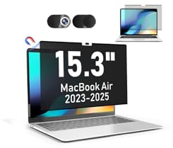 LAMA 15.3 Inch Magnetic Privacy Screen Filter for MacBook Air 15.3(2023-2025), Privacy Screen Protector (WxH:344 * 223mm) for MacBook Monitor, Anti-Blue Light, Anti-Spy/Glare/UV(16:10)