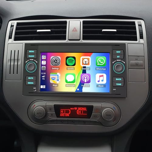 4+64G Android 14 2 DIN Autoradio Für Ford Kuga 2008-2011 mit kabellosem Carplay Android Auto Doppel Din Radio 7 Zoll Touchscreen mit GPS Navi WiFi Bluetooth RDS FM Radio SWC Mikrofon Rückfahrkamera