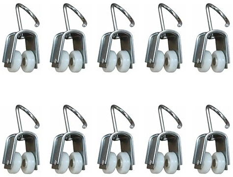 FERPASA® - Poleas Dobles Correderas para Cortinas y Toldos – Pack de 10 Poleas Acero Inoxidable – Recambios Profesionales – Alta Resistencia, Deslizamiento Suave, Fácil Instalación (10)