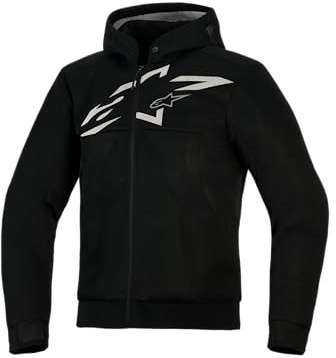 Alpinestars Chrome Superairflow Motorrad Zip Hoodie, schwarz/grau/weiß, XL
