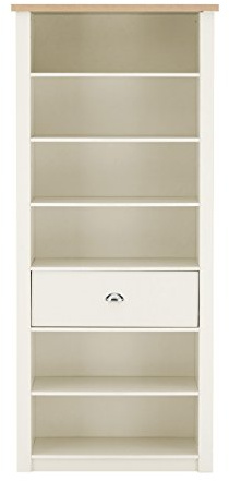 Premier Housewares St Ives Bookcase, Wood, Oak Veneer/White