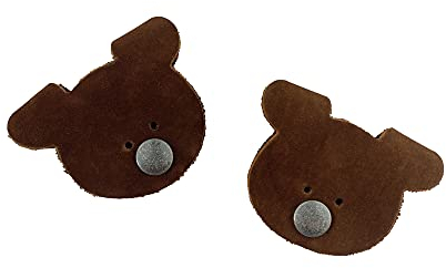 Hide & Drink Bear Shaped Cord Keeper (Cord Clam) 2-Pack Handmade by Swayze Suede