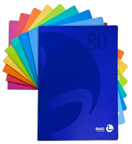 BM BeMore Color 80, 0110590, Heft A4, Lineatur 1R, liniert ohne Rand, Papier 80 g/qm, farblich sortiert, Packung mit 12 Stück