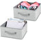 mDesign 2er-Set Aufbewahrungsbox aus Stoff – für Ordnung im Kleiderschrank – Stoffkiste für Kleidung, Decken, Accessoires und mehr – grau